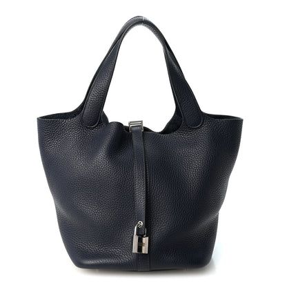 Hermes Taurillon Clemence Picotin Lock 22 MM Bleu Nuit 1 of 10