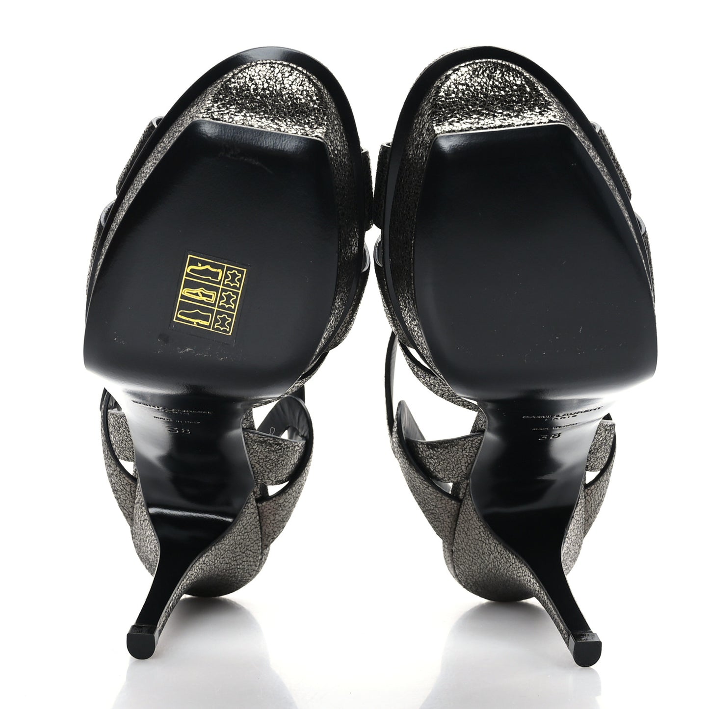 Tribute 75 Platform Sandals 38 Black Gunmetal