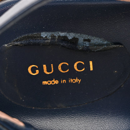 Gucci Raffia Nappa GG Monogram Angelina Platform Slingback Sandals 38.5 Natural Great White Blue Agata 11 of 13
