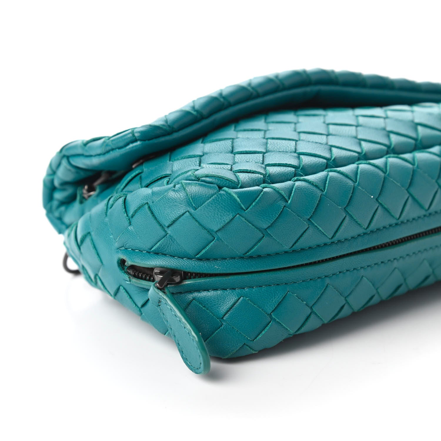Bottega Veneta Nappa Intrecciato Mini Chain Messenger Aqua 6 of 10
