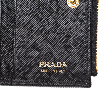 Prada Saffiano Metal Compact Wallet Black 6 of 8