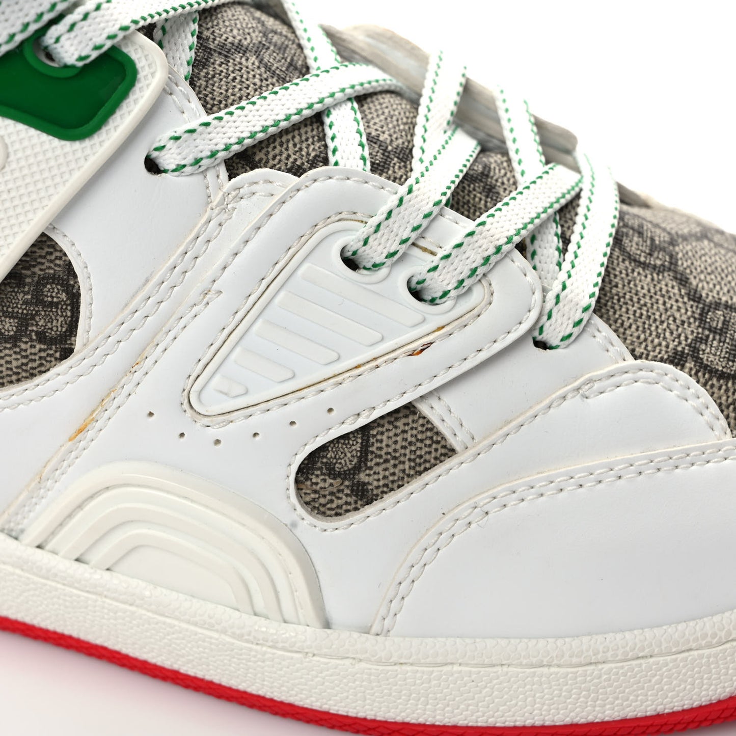 Demetra GG Supreme Monogram Womens Basket High Top Sneakers 39 Great White Beige Ebony