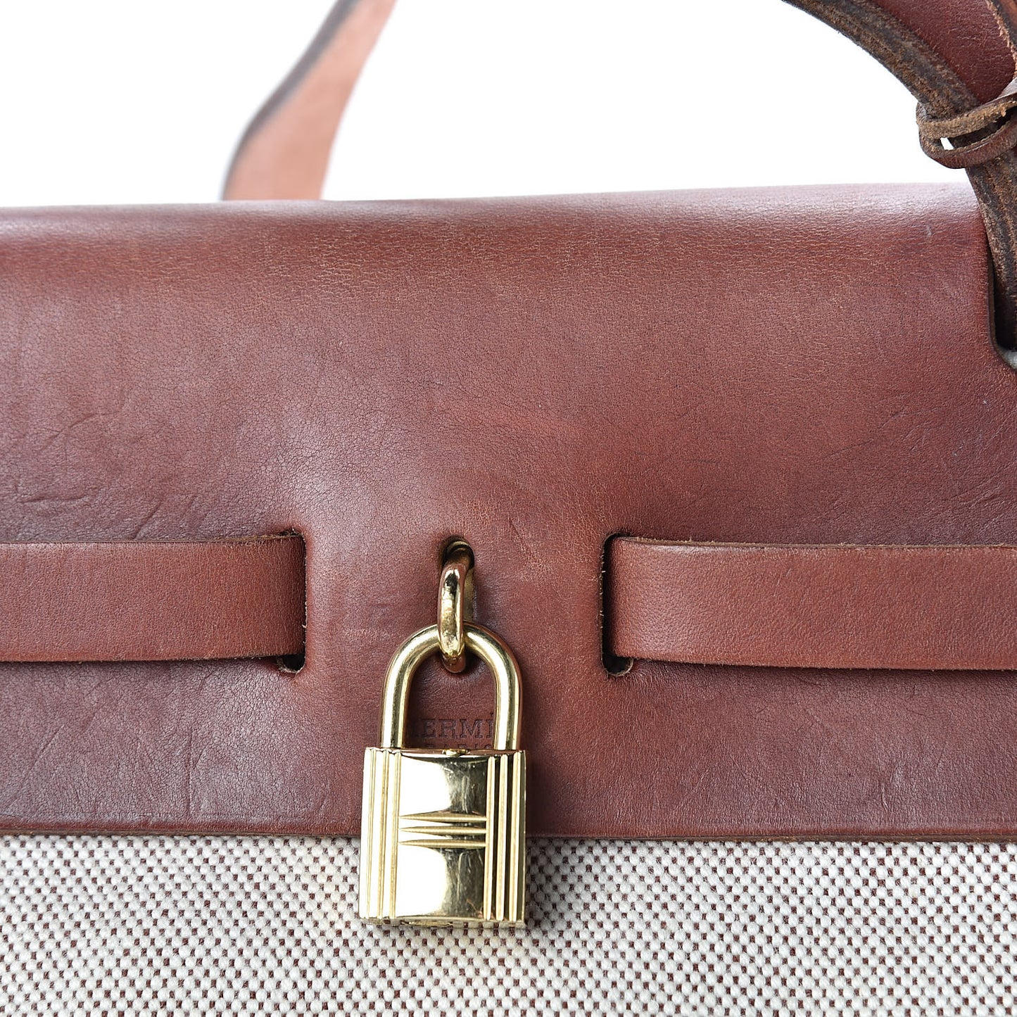 Toile Vache Calfskin Herbag 30 PM Natural