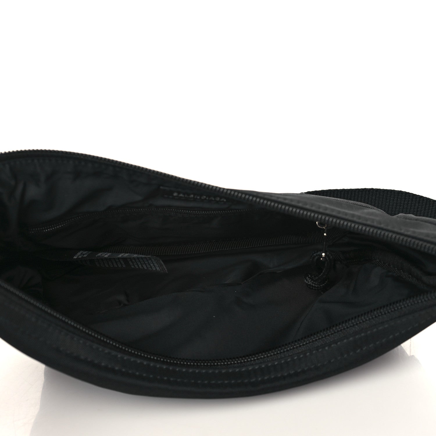 Balenciaga Recycled Sport Nylon Logo Embroidered Wheel Sling Bag Black White 4 of 5
