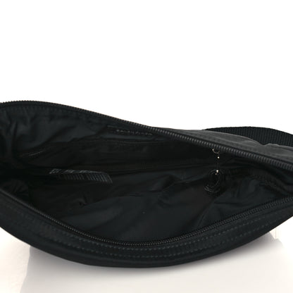 Balenciaga Recycled Sport Nylon Logo Embroidered Wheel Sling Bag Black White 4 of 5