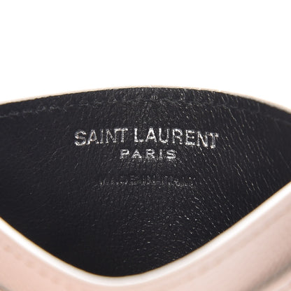 Saint Laurent Grain De Poudre Matelasse Chevron Card Case Icy White 6 of 8