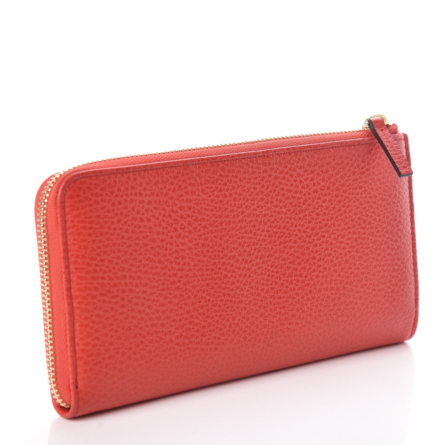 Pebbled Calfskin Donna Long Wallet Red