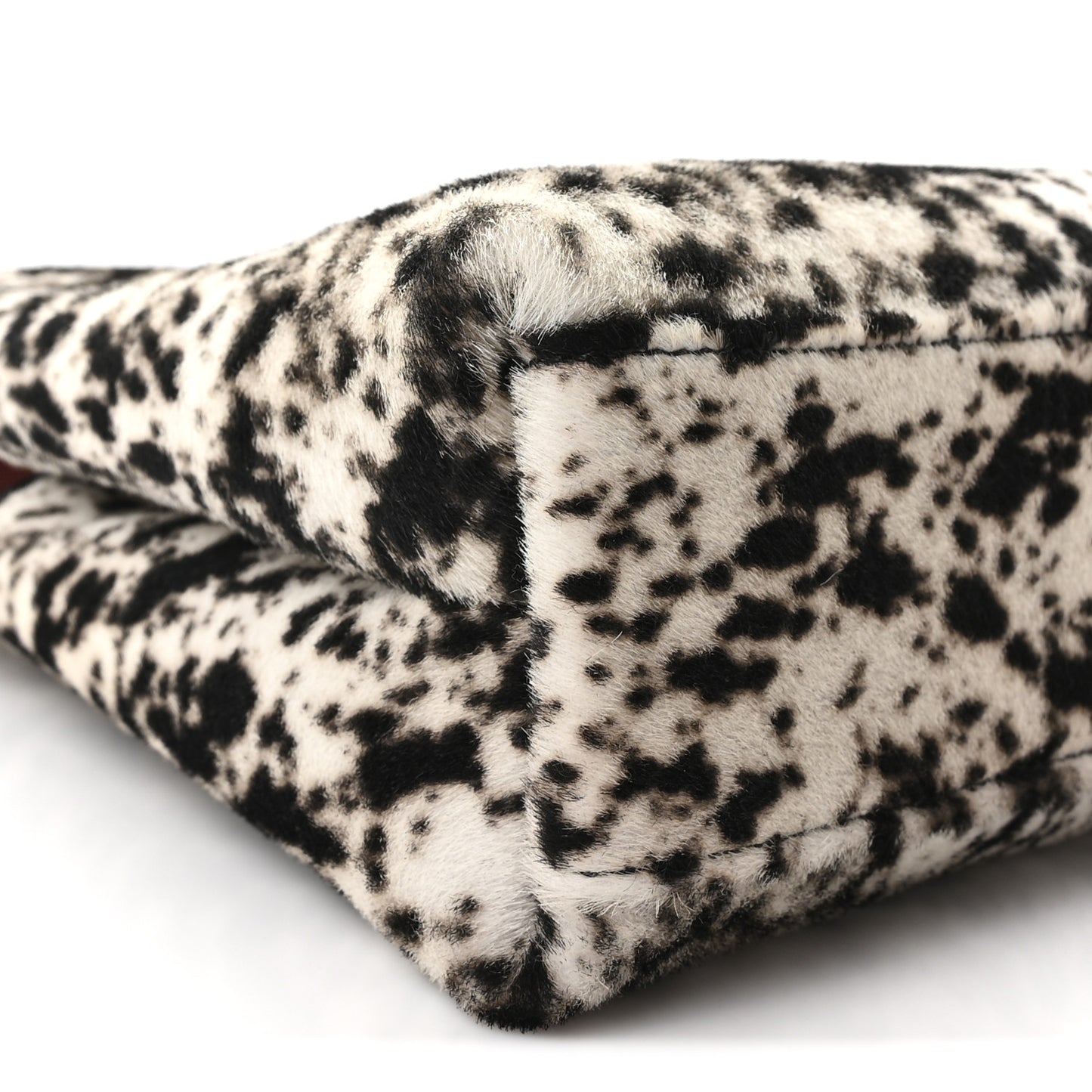 Pony Hair Printed Chic Lady Small Shopping Tote White Black