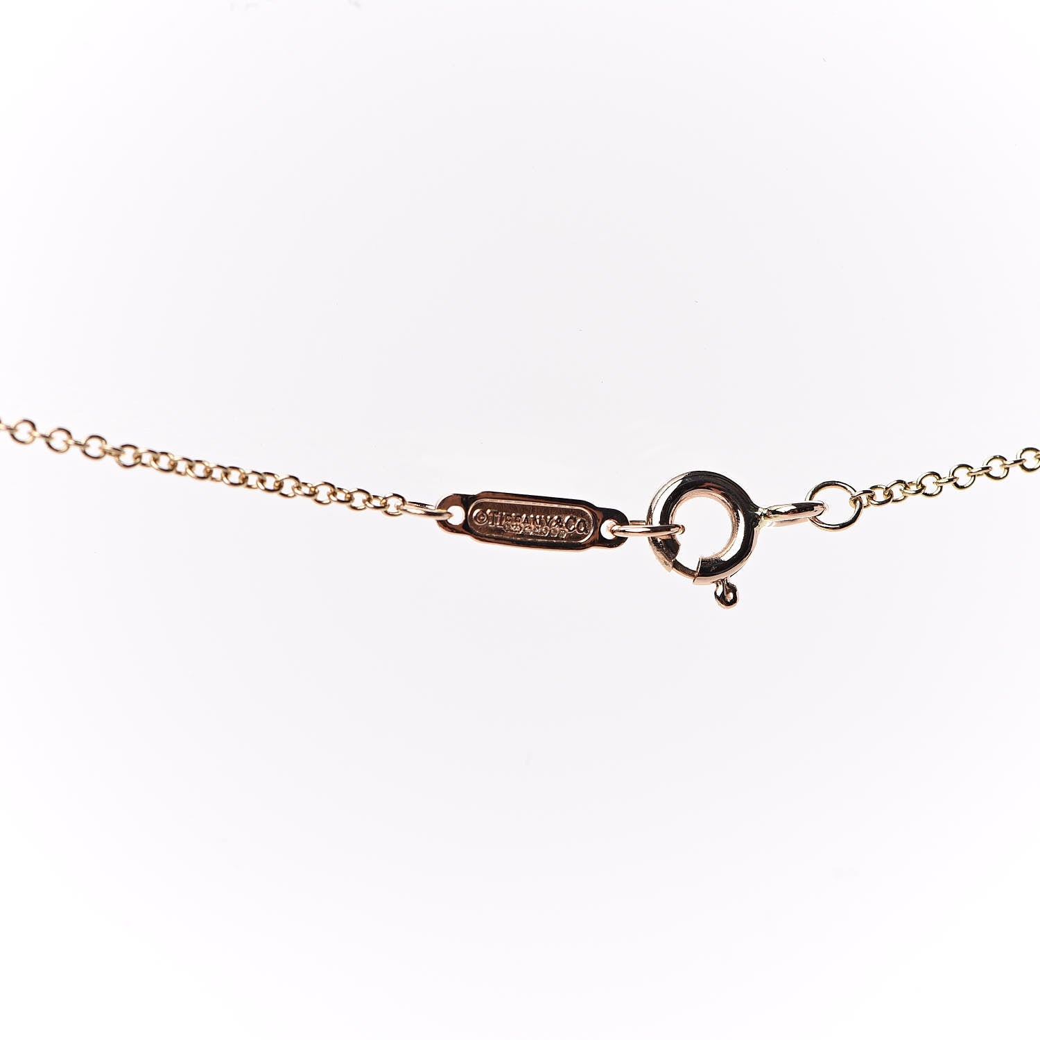 Tiffany 18K Rose Gold Diamond Mini Metro Horseshoe Pendant Necklace 5 of 7