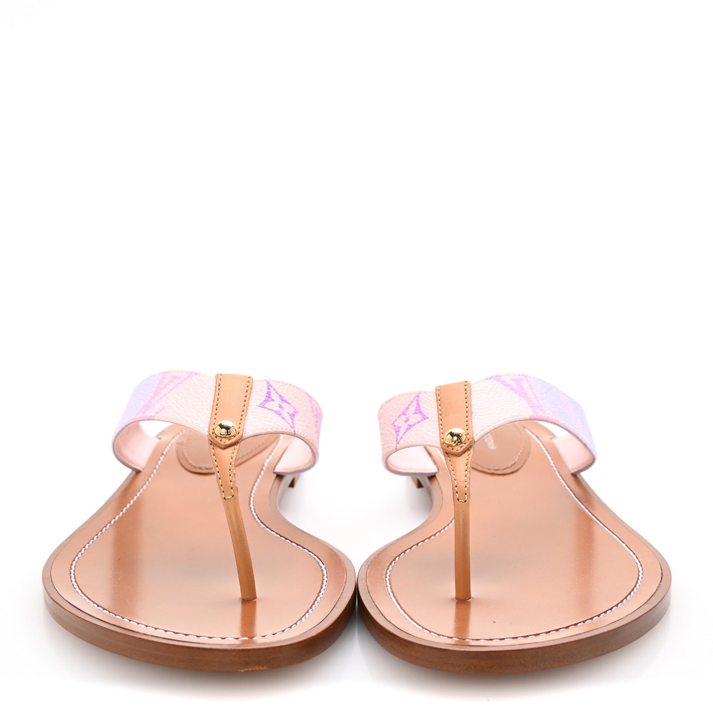 Monogram Sunny Flat Thong Sandals 40 Rose Clair Pink