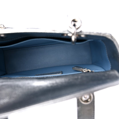 Christian Dior Metallic Grained Calfskin Cannage Small Lucky Badges My Lady Dior Silver 5 of 10