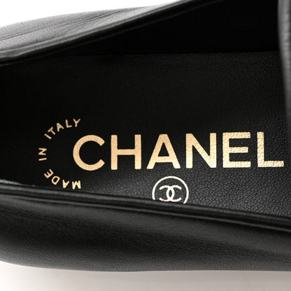 Chanel Lambskin CC Chain Mocassin Loafers 37 Black 6 of 10