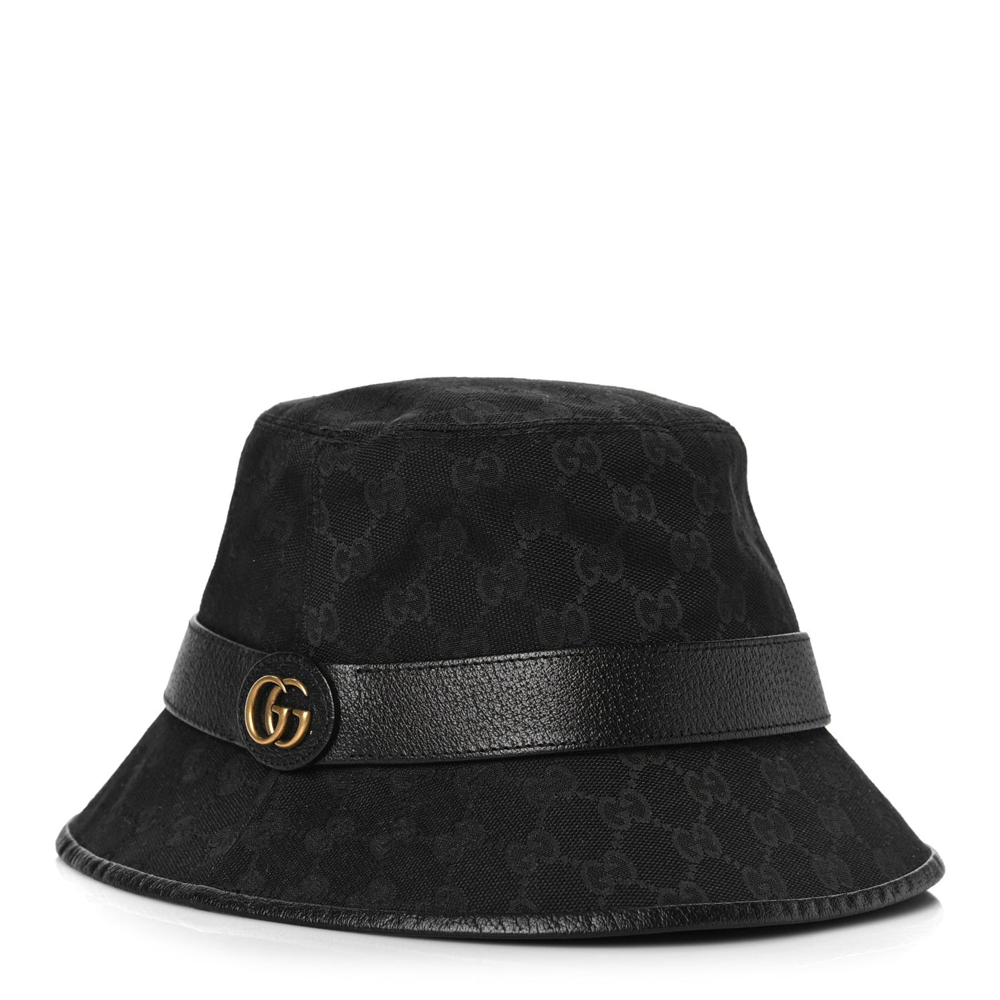 Monogram Textured Dollar Calfskin GG Jago Bucket Hat M Black