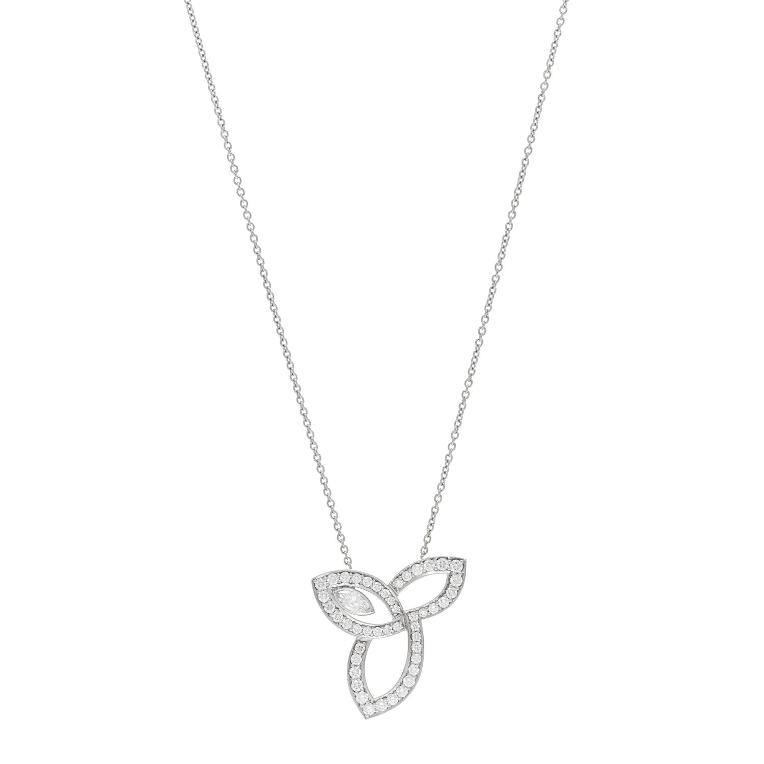 Harry Winston Platinum Diamond Lily Cluster Pendant Necklace 1 of 5