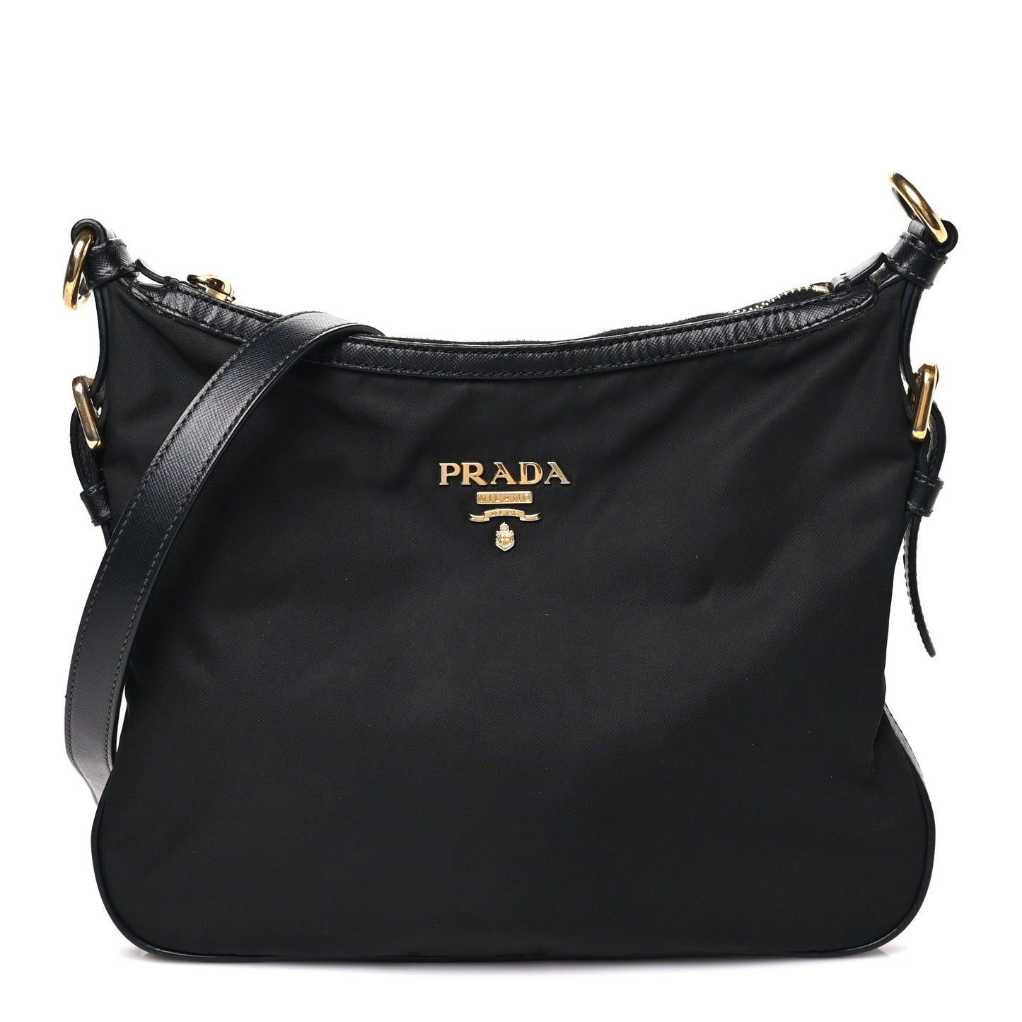 Tessuto Nylon Saffiano Vela Crossbody Bag Black