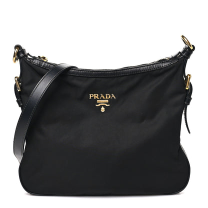 Prada Tessuto Nylon Saffiano Vela Crossbody Bag Black 1 of 9