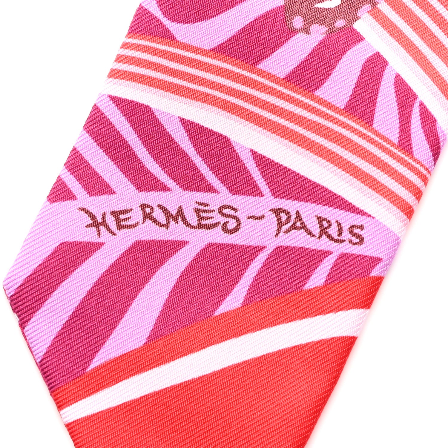 Hermes Silk Jaguar Quetzal Twilly Fuchsia Rose Bordeaux 2 of 4