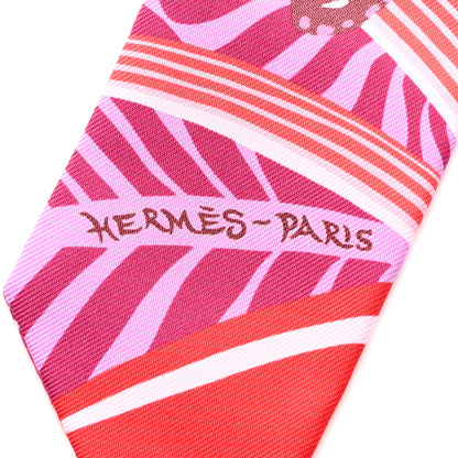 Hermes Silk Jaguar Quetzal Twilly Fuchsia Rose Bordeaux 2 of 4