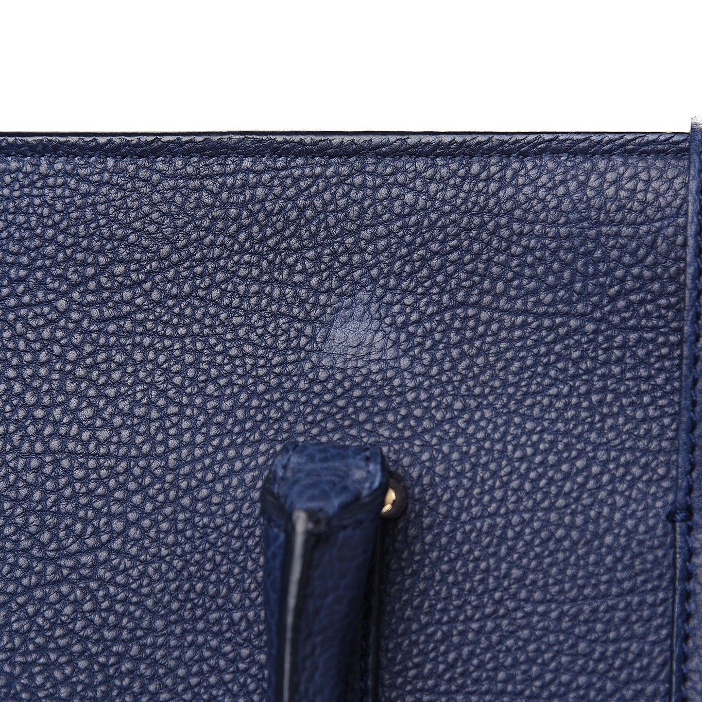 Grained Calfskin M Tube Round Tote Bleu Nautique