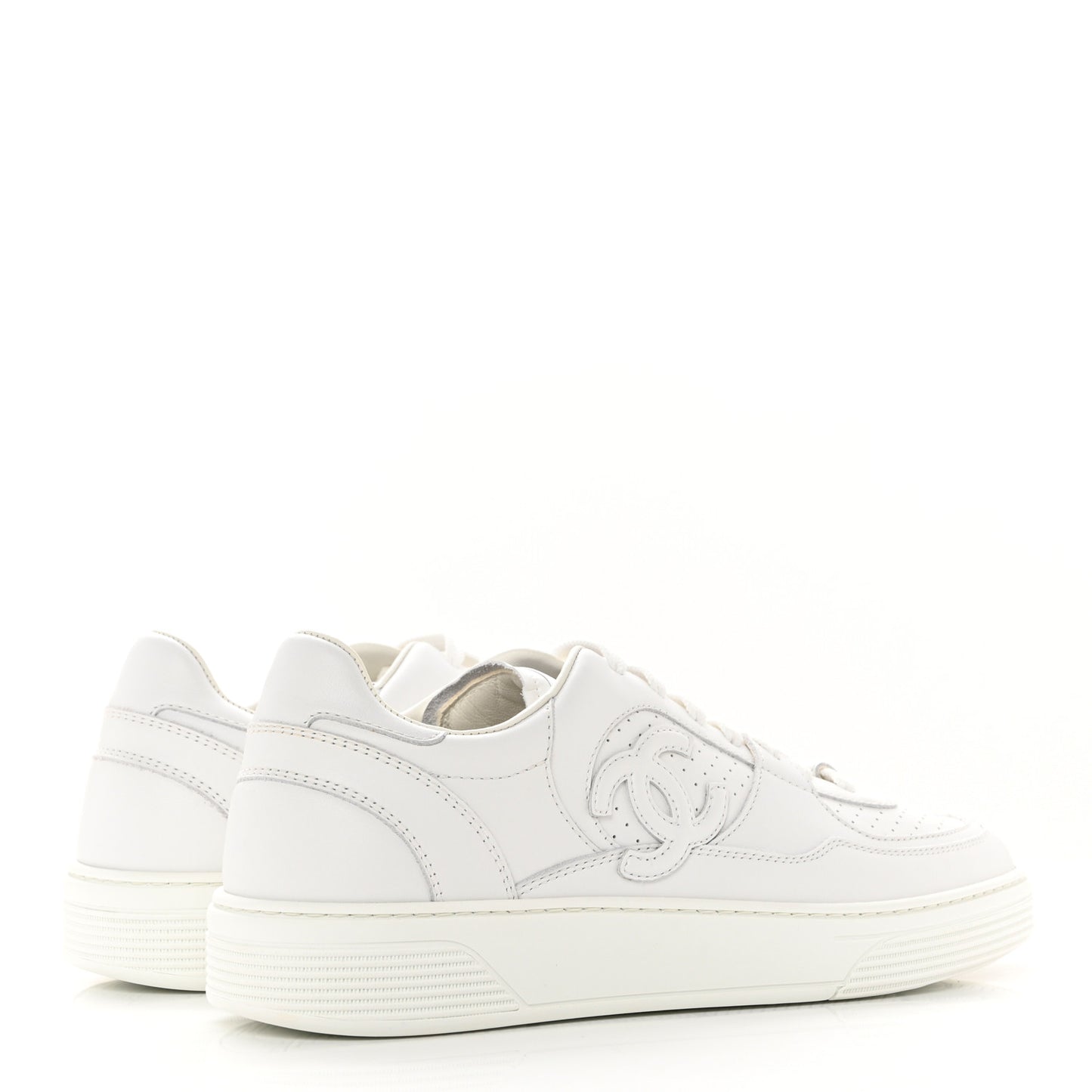 Calfskin CC Womens Sneakers 41 White