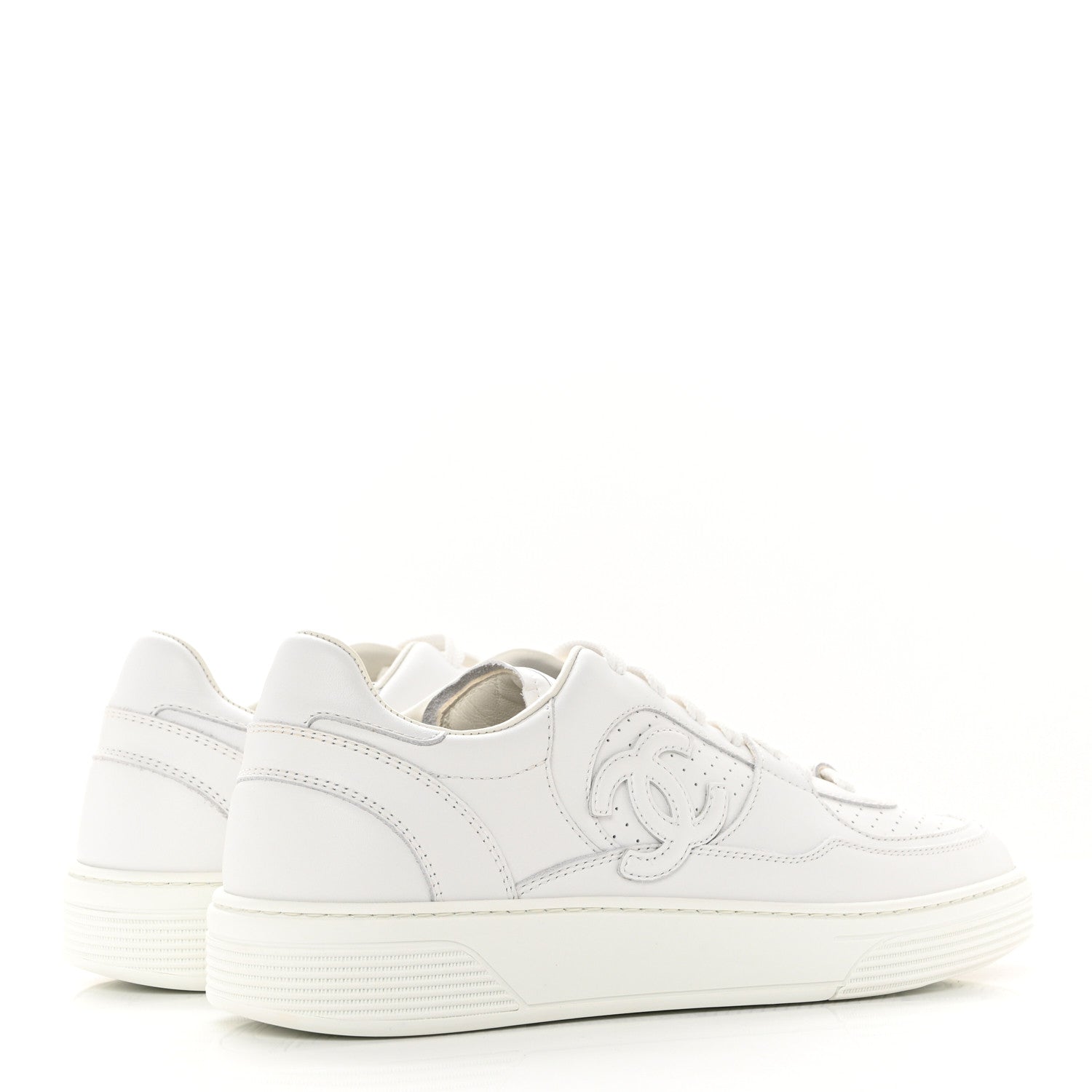 Chanel Calfskin CC Womens Sneakers 41 White 4 of 9