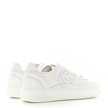 Chanel Calfskin CC Womens Sneakers 41 White 4 of 9