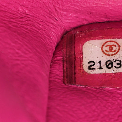 Chanel Lambskin Chevron Quilted Mini Rectangular Flap Dark Pink 7 of 17