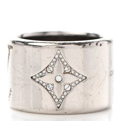 Louis Vuitton Crystal LV Strass Ring M Silver 7 of 8