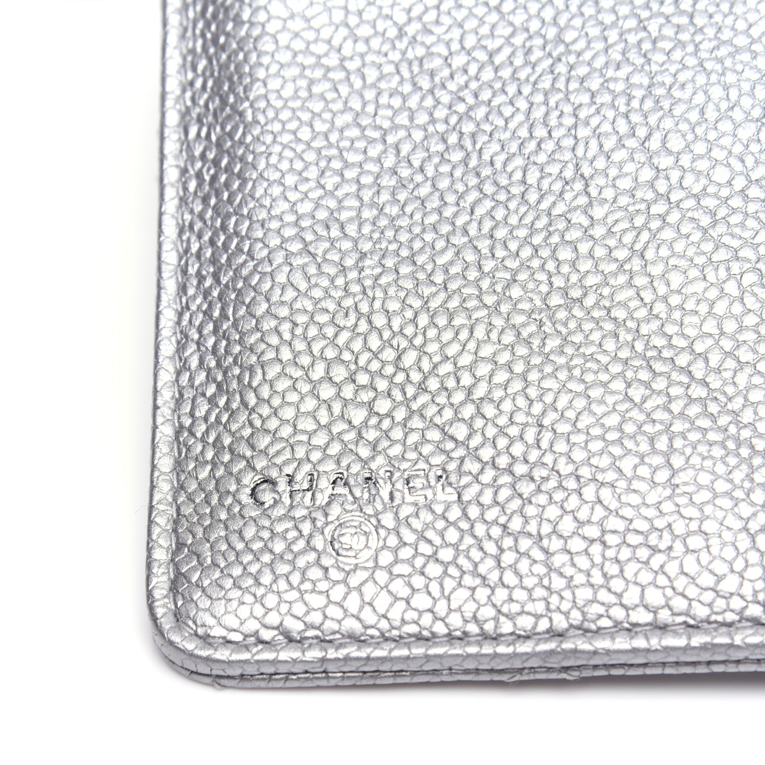 Chanel Metallic Caviar Quilted Yen Wallet Silver 9 of 14
