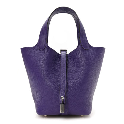 Hermes Taurillon Clemence Picotin Lock 18 PM Purple 1 of 13