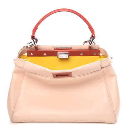 Fendi Nappa Colorblock Mini Peekaboo Iconic Satchel Plaster Sunflower Papavero 1 of 15