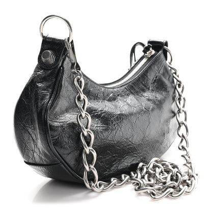 Balenciaga Agneau Arena Le Cagole Chain Shoulder Bag XS Black 4 of 11