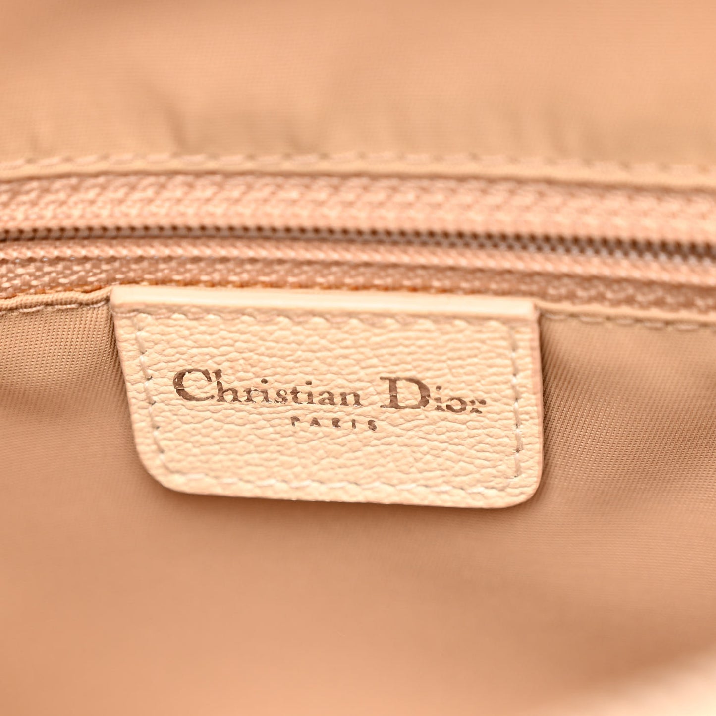 CHRISTIAN DIOR Monogram Vintage Flowers Frame Satchel Beige