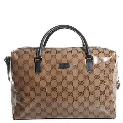 Gucci Crystal Monogram Large Duffle Beige Brown 1 of 9