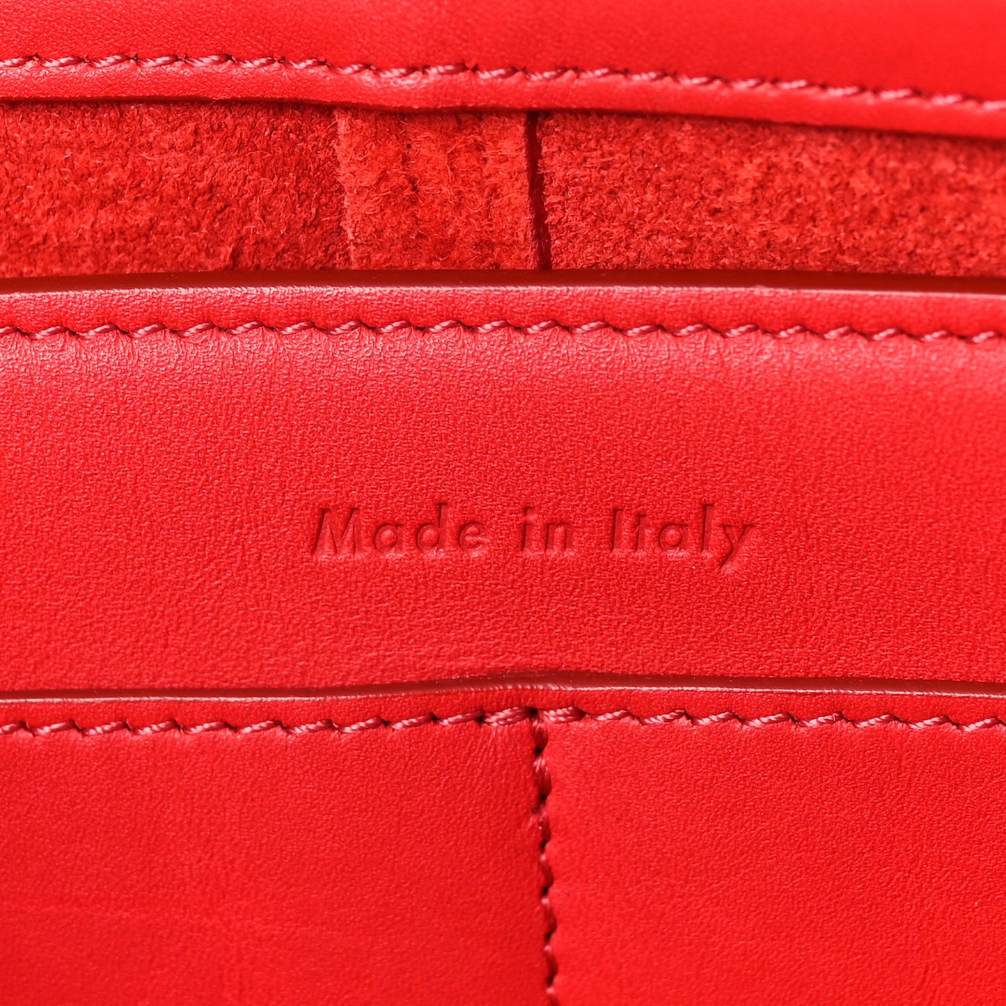 Smooth Calfskin Tri-Fold Clutch on Chain Bright Red