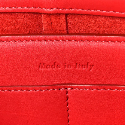 Celine Smooth Calfskin Tri-Fold Clutch on Chain Bright Red 6 of 9