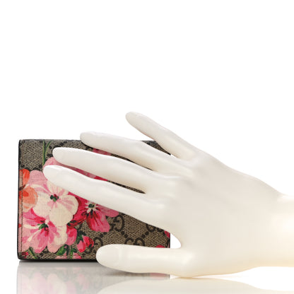 Gucci GG Supreme Monogram Blooms Card Case Beige Multicolor Dry Rose 2 of 13