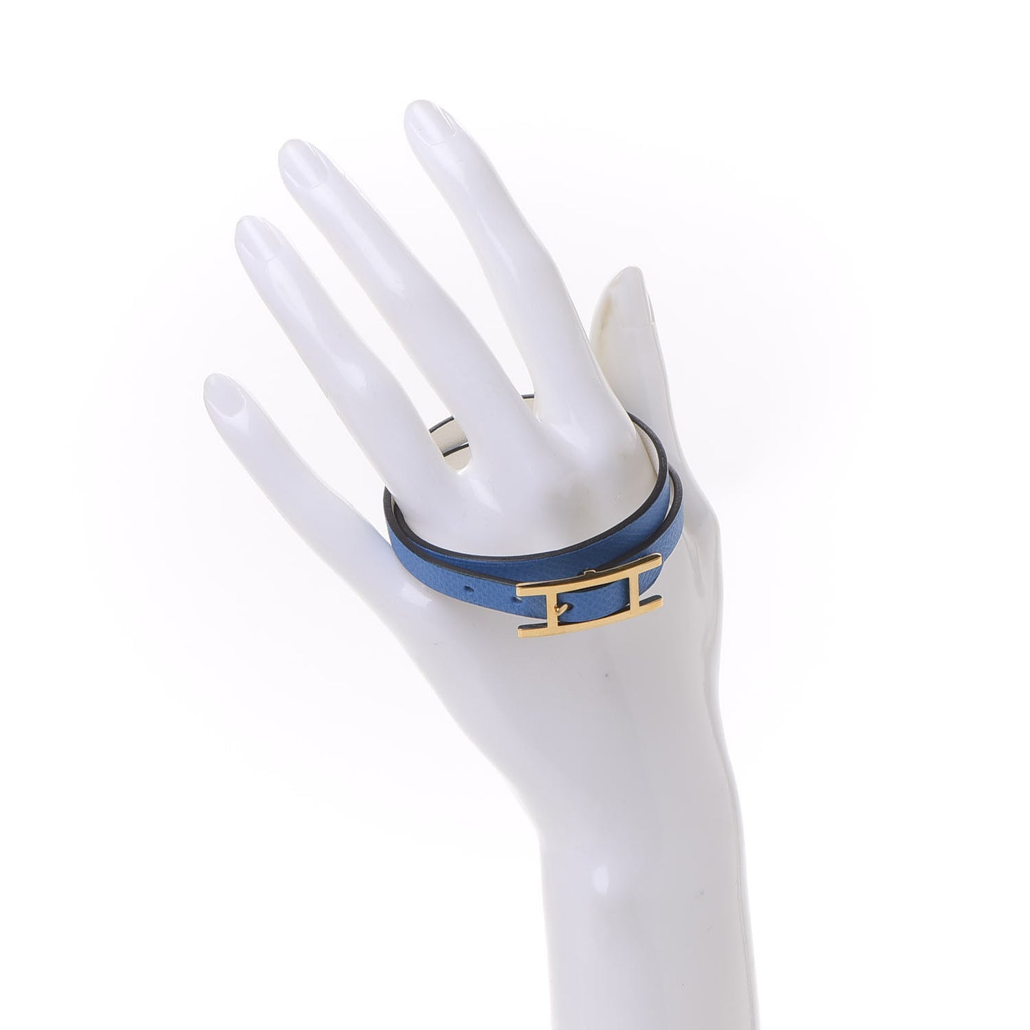 Epsom Swift Behapi Double Tour Bracelet S Bleu Hydra White