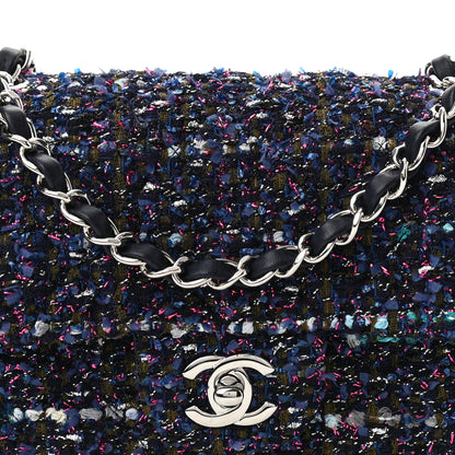 Chanel Tweed Quilted Mini Rectangular Flap Blue Purple Khaki Pink 8 of 10
