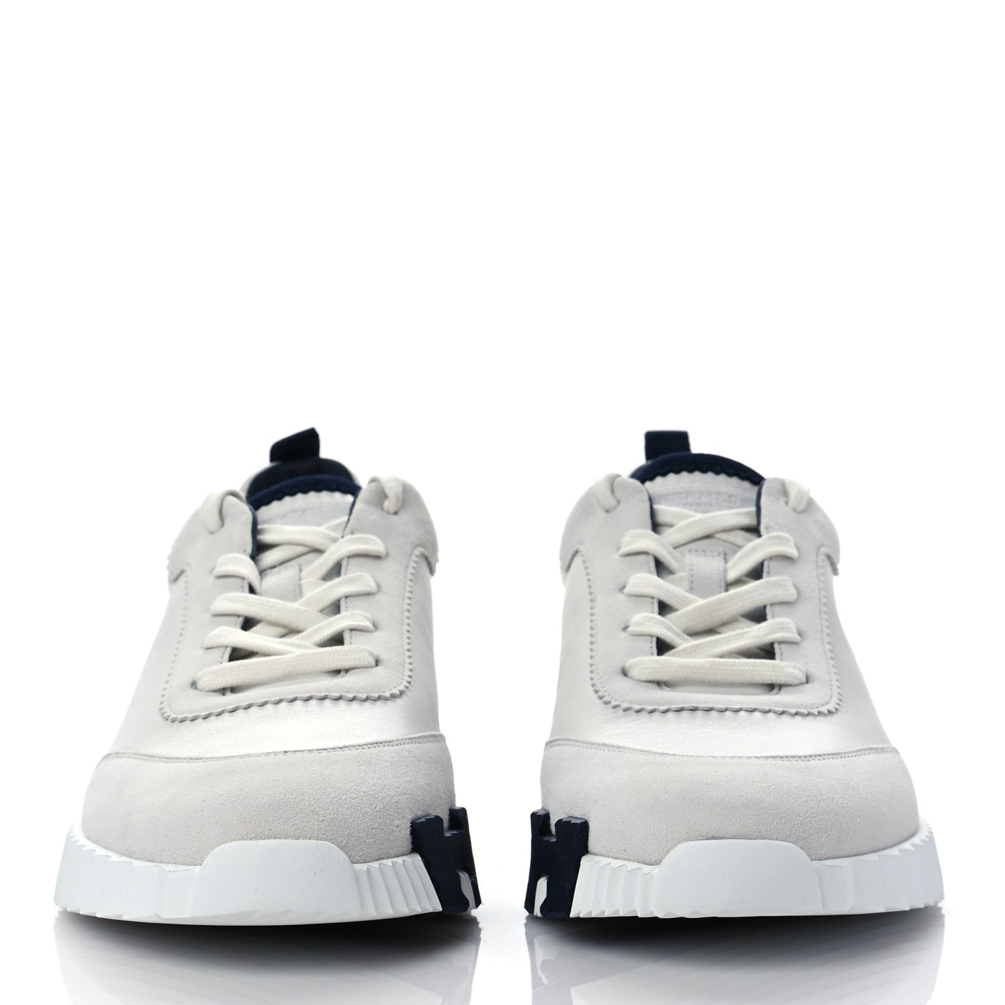 Goatskin Suede Mens Bouncing Sneakers 43 White