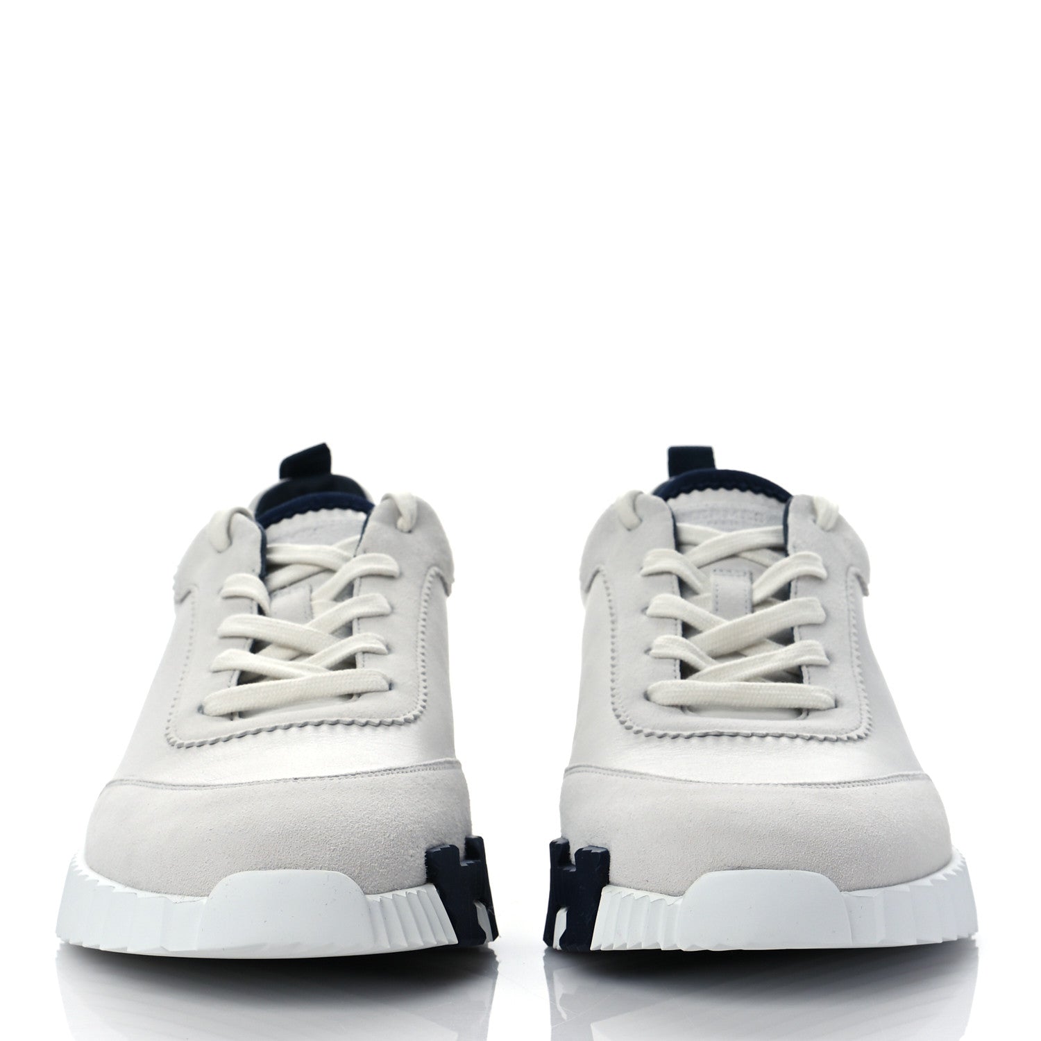 Hermes Goatskin Suede Mens Bouncing Sneakers 43 White 2 of 7