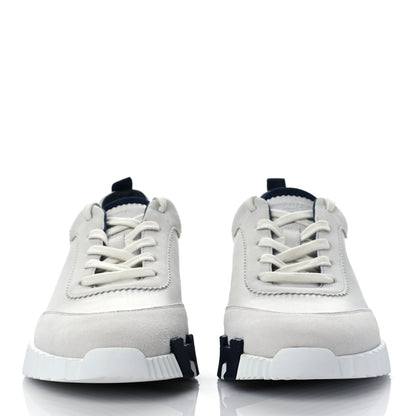 Hermes Goatskin Suede Mens Bouncing Sneakers 43 White 2 of 7