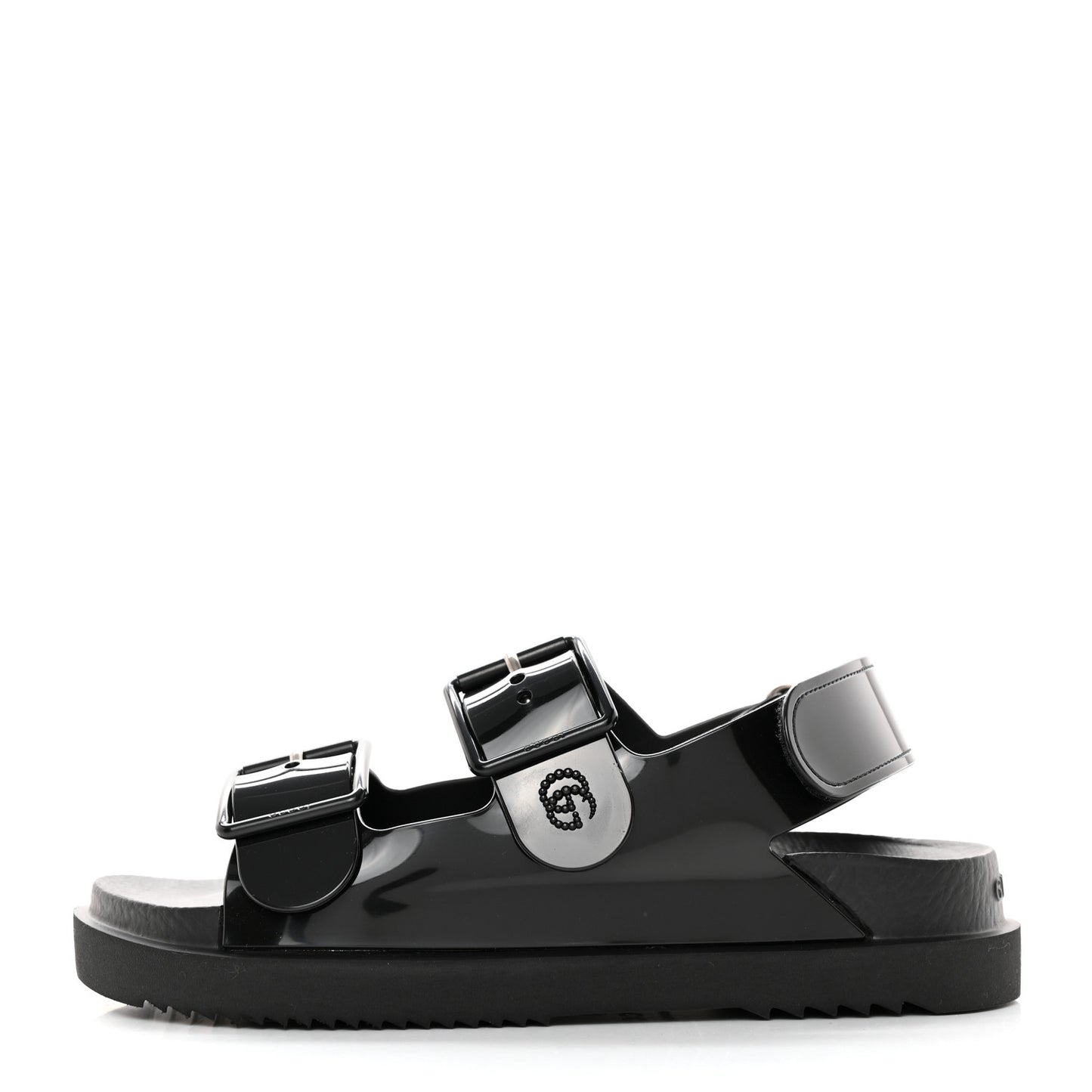 Rubber Mini Double G Womens Isla Dad Sandals 35 Black