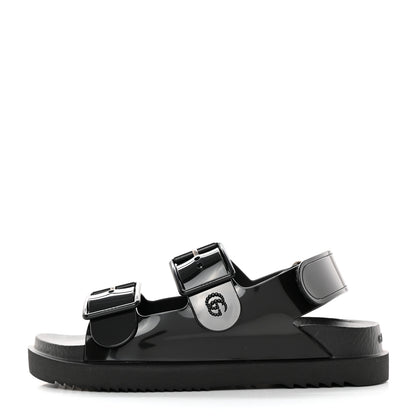 Gucci Rubber Mini Double G Womens Isla Dad Sandals 35 Black 1 of 11
