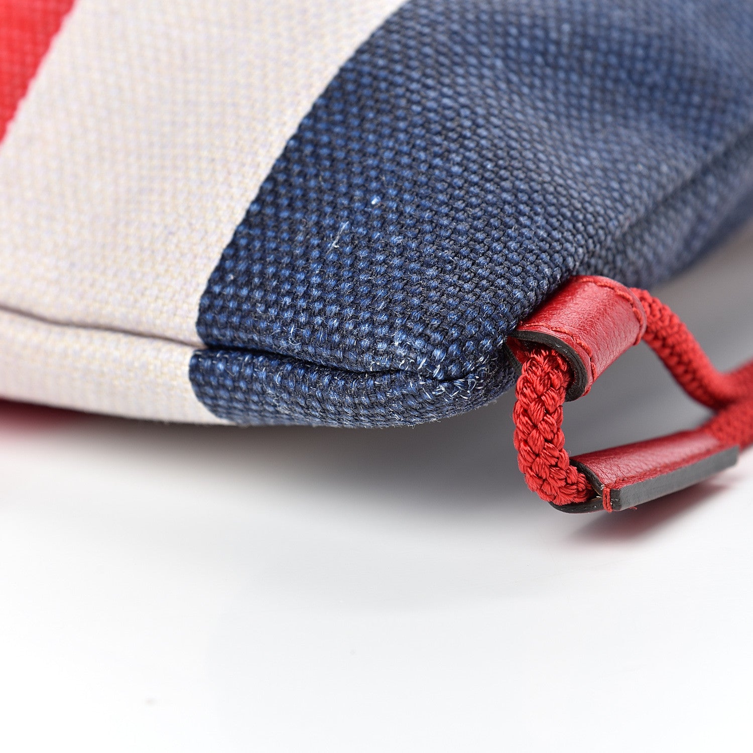 Gucci Canvas Logo Sylvie Stripe Drawstring Backpack Red 9 of 9