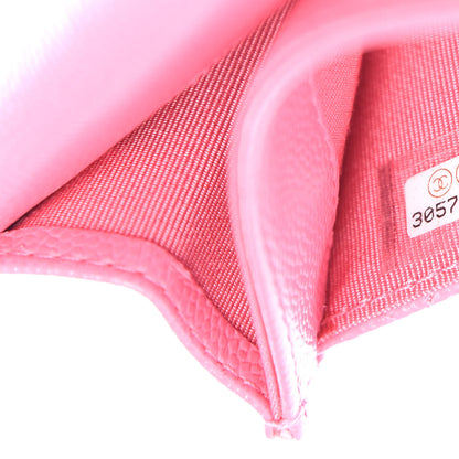 Chanel Caviar Quilted Flap Card Holder Wallet Pink 8 of 9