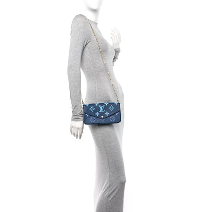 Louis Vuitton Empreinte Monogram Giant Felicie Pochette Chain Wallet Gradient Blue 2 of 11