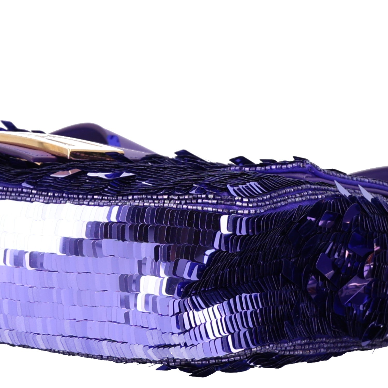Fendi Sequin Paillettes Shiny Nappa Sex and the City Baguette Viola Purple Rain 10 of 10