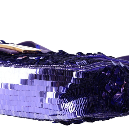 Fendi Sequin Paillettes Shiny Nappa Sex and the City Baguette Viola Purple Rain 10 of 10