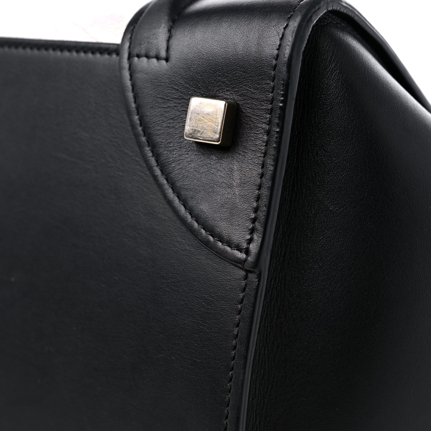 Celine Elephant Calfskin Mini Bi-Color Luggage Black White 15 of 19